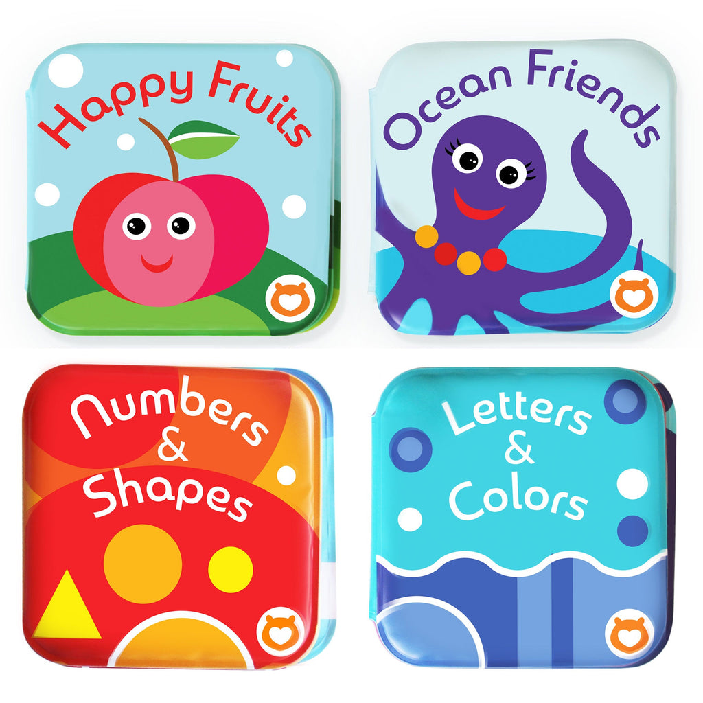 Fruit, Ocean, ABC, & Numbers Bath Books